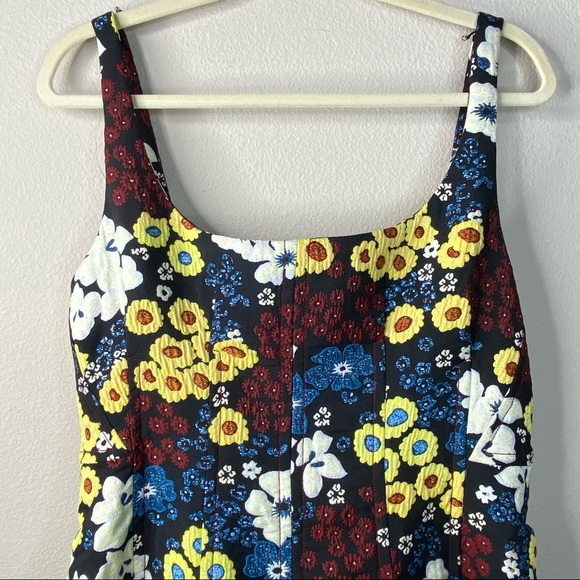 Anthro Maeve Marigold Floral jacquard Midi Dress Sleeveless Scoop Neck 12 Large - Picture 9 of 17
